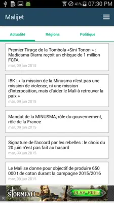 Mali News android App screenshot 0